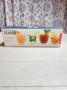 Kikkerland Bartending Set 4 Glasses 8 Oz Make Up To 16 Unique Drinks - Picture 1 of 6