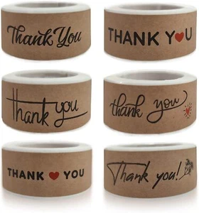 720 PCS 1" x 3" Thank You Stickers Rectangle Gift Seal 1 x 3 inch, Multicolor - Picture 1 of 2