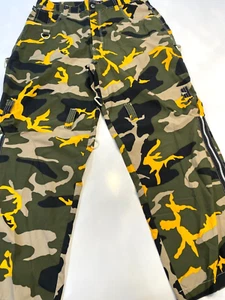 VTG MacGear Pants Men's Size 38 Green Yellow Camo Cargo Baggy Y2K Rave Skater - Picture 1 of 14