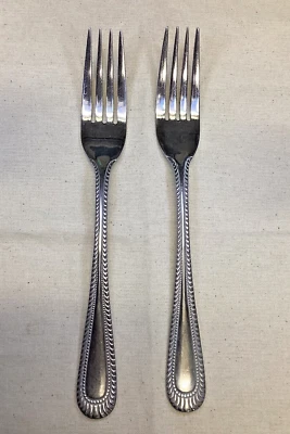 2 Vintage Farberware stainless “Peacock” pattern Dinner Forks - Image 1 of 4