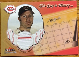 2002 Fleer Tradition Update This Day In History Game Used Jersey Adam Dunn #7