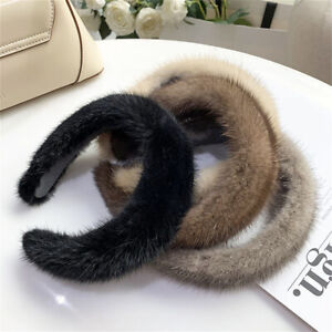 Women Ladies Luxury Mink Fur Headband Hair Band Hair Hoop Headwear Accessory