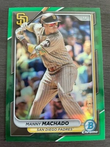 2024 Bowman Chrome Manny Machado #12 Green Refractor serial /99 - Picture 1 of 2
