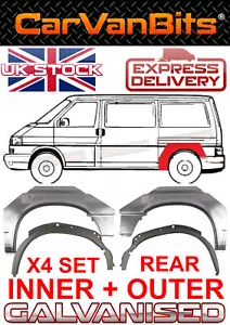 FOR VW TRANSPORTER T4 90-03 INNER AND OUTER REAR WHEEL ARCH REPAIR BODY PANEL X4 - Picture 1 of 12