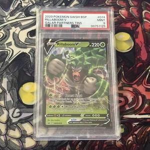 PSA 9 Rillaboom V SWSH 014, Pokémon Single, Galar Partners Tins Mint - Bild 1 von 3