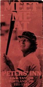 c1977-8 Peters Inn Frank Peters Baseball Player Pizza Offer, Ticket Portland, OR - Picture 1 of 2