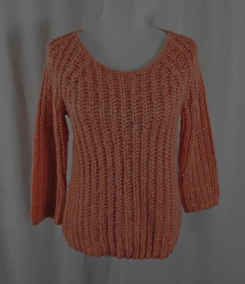 Suéter Anthropologie Tejido Anudado Mujer Lentejuelas Melocotón Mezcla Acrílico Mediano Foto 1 de 4
