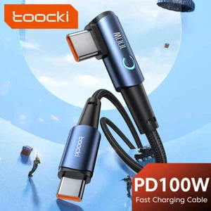 Toocki USB Type C to Type C Cable 90 Degree Angle for Xiaomi Samsung Huawei Macb - Picture 1 of 38