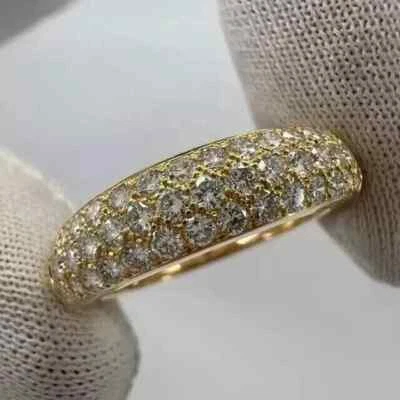 2 Ct Round Cut White Moissanite Women's Wedding Ring 14K Yellow Gold Plated - Image 1 of 3