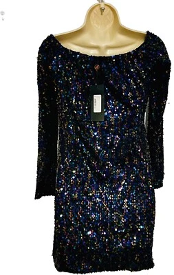 womens sequin bodycon mini clubwear dress Large NWT - Изображение 1 из 4