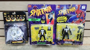 LOT OF 3 TOY BIZ Marvel Comics- Web Lair Spider-Man, The Punisher & Moon Knight - Picture 1 of 10