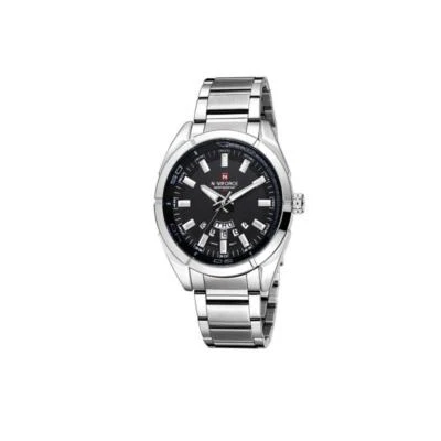 Reloj de cuarzo Naviforce homenaje para hombre negro plateado relojes moda diseñador regalo Reino Unido Foto 1 de 4