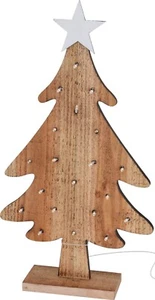 Wooden LED Christmas Tree with Timer 48cm Tall Rustic Light Up Xmas Decoration - Picture 1 of 2