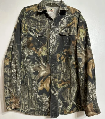 Mossy Oak Scent Stop Pro Button Up Shirt Men's M LS Cotton Blend Camo Hunting - Image 1 of 4