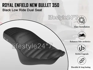 BLACK LOW RIDE DUAL SEAT Genuine Royal Enfield New Bullet 350 - Imagen 1 de 4