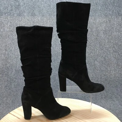 Botas Nine West para mujer 10 M Domaey altas hasta la rodilla negras gamuza tacones tirar Foto 1 de 4