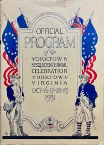 American Revolution / Official Program of the Yorktown Sesquicentennial 1st 1931 - Imagen 1 de 1