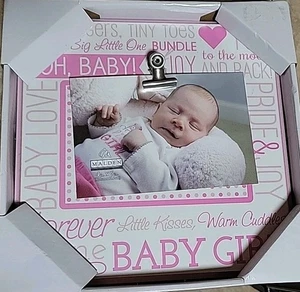 NEU Baby Mädchen Bilderrahmen Rosa Stolz & Freude Foto Geschenk Neugeborene Dusche Neu im Karton - Bild 1 von 1