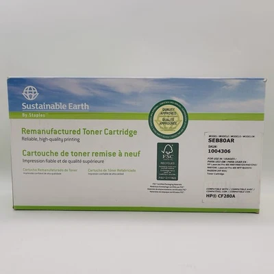 Cartucho de toner HP LaserJet CF280A compatível STAPLES SUSTENTÁVEL EARTH SEB80AR - Imagem 1 de 4