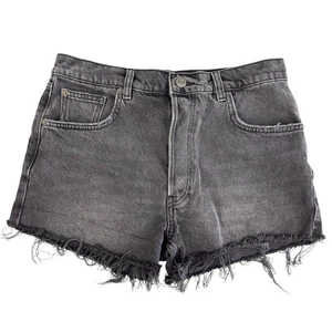 Reformation High Rise Havana Jeans Hot Shorts ausgefranster Saum distressed Knopfleiste 29 - Bild 1 von 8