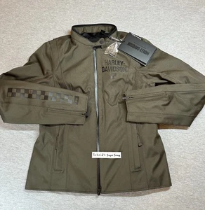 Harley Davidson Courier Triple Vent wasserdichte Textiljacke dunkelgrün Damen M - Bild 1 von 20