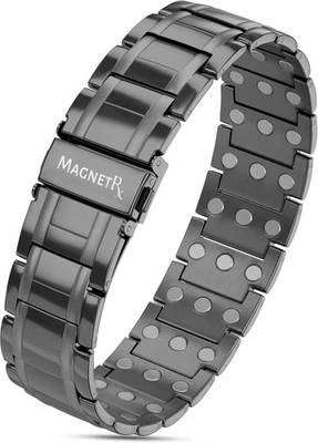 MagnetRX® 3X Pulseras Magnéticas Fuerza para Hombre Pulsera de Titanio (Gunmetal) Foto 1 de 4