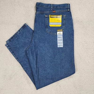 Rustler Jeans Mens 46x32 Blue Relaxed Fit Heavyweight Denim Workwear 87669DK NEW - Image 1 of 4