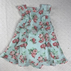 Janie and Jack Baby Girl 12-18M Green Floral Dress Polyester New - Picture 1 of 6