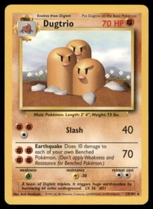 Dugtrio Base Set #019/102 Lightly played Pokemon Card - Picture 1 of 2