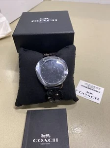 Coach Delancey Black Tea Rose Leather Ladies Watch 14502745 NIB! “DEAD BATTERY” - Picture 1 of 10