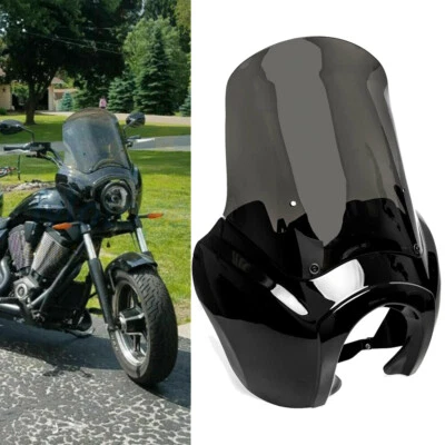 Carenado de parabrisas Smoke Bck de 15"" para Harley Dyna Super Glide FXD FXR Foto 1 de 4