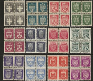 France Scott #B135-#B146 Mint never hinged 1942 Semi Postal Arms of Cities og f/ - Picture 1 of 2