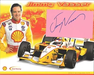 Jimmy Vasser SIGNED / Autographed Ind card with hero card Indy - Picture 1 of 2