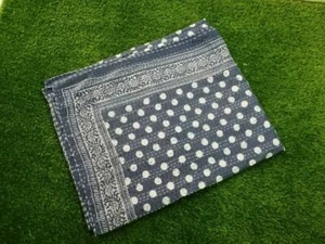 Hand Made Kantha Beddings Polka Dot Print King Size Bed Sheets Bohemian - Picture 1 of 14