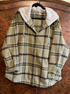 H&M Ladies Green Hooded Workwear Style Jacket, size Large - Picture 1 of 2