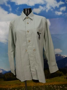 Gr.L Trachtenhemd Hemd Jupiter grün Baumwolle Polyester Wander Stickerei TH1309 - Bild 1 von 3