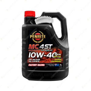 Penrite MC-4ST 10W-40 100% PAO & ESTER Motorcycle Engine Oil4 Litre MC410W40004 - Picture 1 of 2