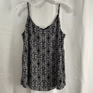 Pink Republic Womens L Cami Tank Top Lined Adjustable Straps Black White Boho - Picture 1 of 7