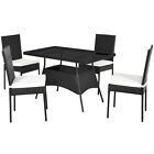 Patio 10PCS Rattan Dining Set Cushioned Chair Table w/Glass Top Garden Furniture