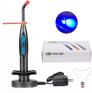 USA STOCK Dental Wireless 5W LED Curing Light with Whitening Tip 1500mw Black - Picture 1 of 10