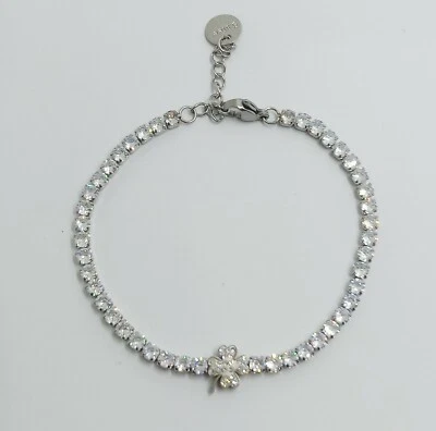 Pulsera Tenis Mujer de Acero Inoxidable Cuatro Hojas Amuleto la Suerte - Imagen 1 de 4