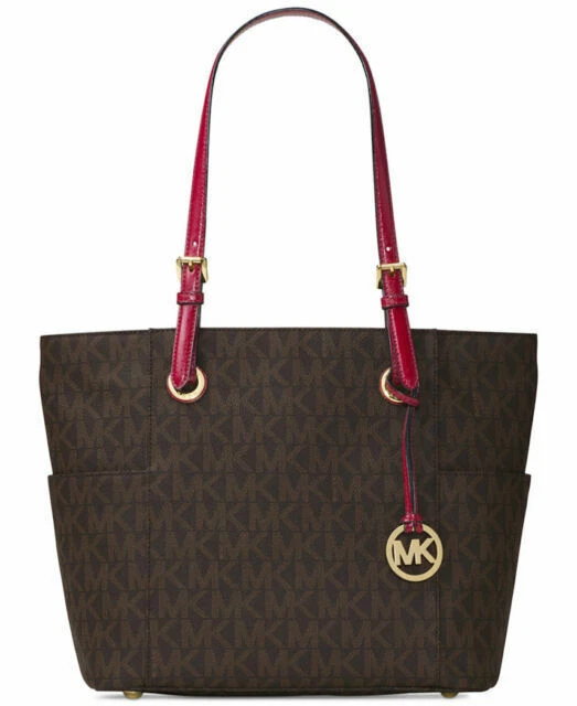 Michael Kors Jet Set Tote Bag - Brown/Cherry