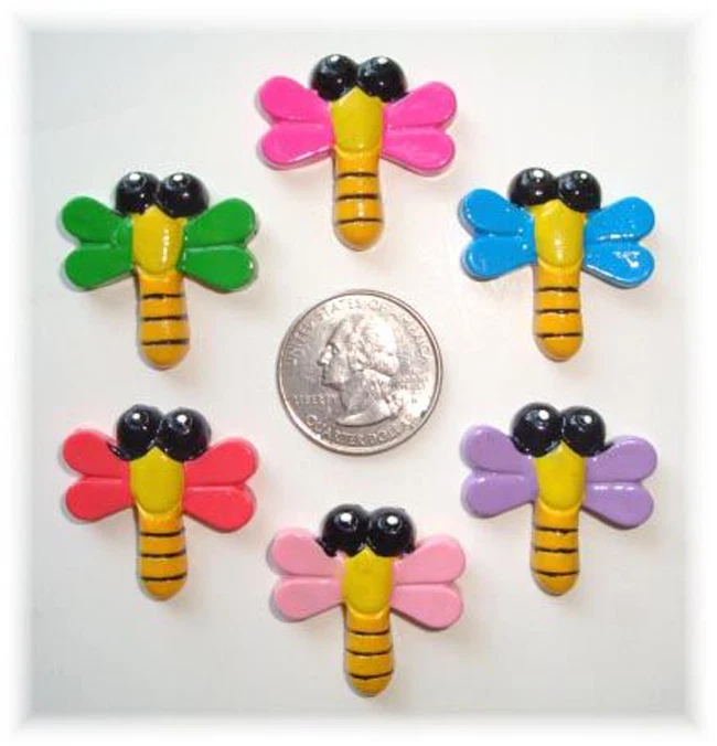 LOTE A GRANEL DE 50 PIEZAS VENTA LIBÉLULA ASST RESPALDO PLANO RESINAS PARA ARCO DE PELO Foto 1 de 1