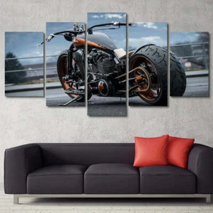 Papel pintado de 5 piezas enmarcado de motocicleta de carreras de lona arte de pared papel tapiz Po - Imagen 1 de 1