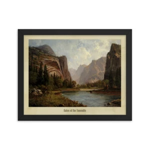 FRAMED Wall Art, Yosemite Park, Gates of the Yosemite, National Park Vintage Art - Picture 1 of 14
