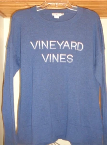 SUÉTER JERSEY DE MEZCLA DE ALGODÓN ESTAMPADO LOGOTIPO AZUL VINEYARD VINES NUEVO TALLA M - Imagen 1 de 8