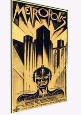  Vintage Print Art painting Deco Metropolis Movie Poster german old film framed