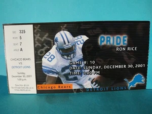 CHICAGO BEARS at Detroit Lions 2001 Ticket Stub - Bild 1 von 2