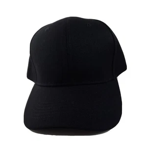 Herren Uni Baseball Cap Einfarbig Schwarz Mütze Verstellbar Polyester - Bild 1 von 8