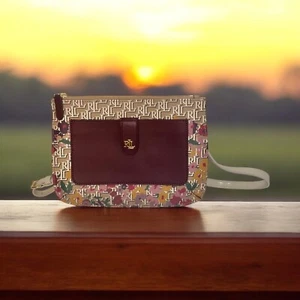 Bolso Bandolera Lauren Ralph Lauren Monograma Firma Logo Mediano Jamey Camel Mul - Imagen 1 de 11